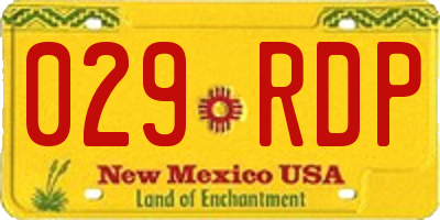 NM license plate 029RDP