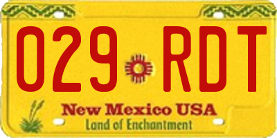 NM license plate 029RDT