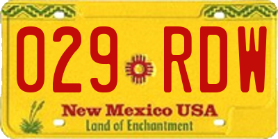 NM license plate 029RDW