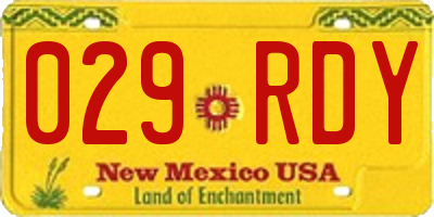 NM license plate 029RDY