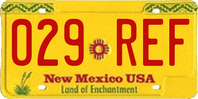 NM license plate 029REF