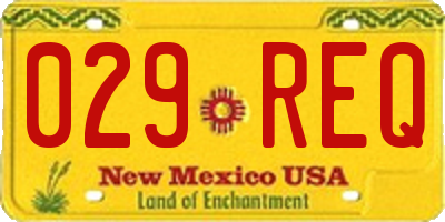 NM license plate 029REQ