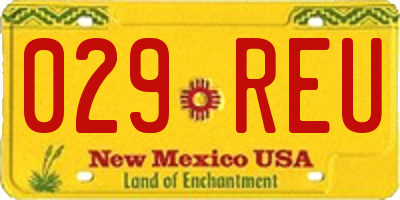 NM license plate 029REU
