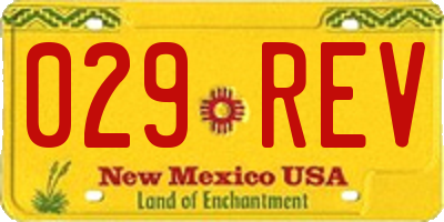 NM license plate 029REV