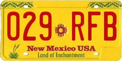 NM license plate 029RFB