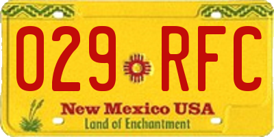 NM license plate 029RFC