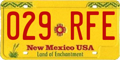 NM license plate 029RFE
