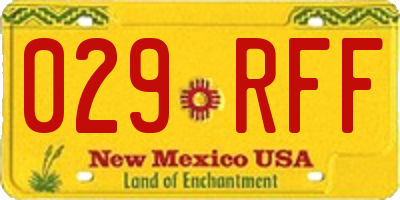 NM license plate 029RFF