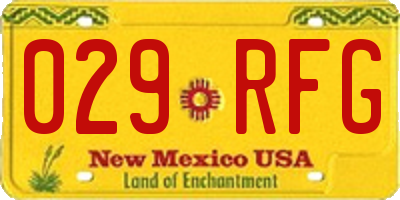NM license plate 029RFG