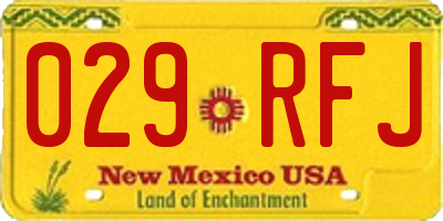 NM license plate 029RFJ