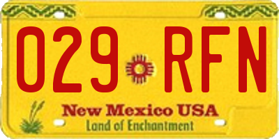 NM license plate 029RFN