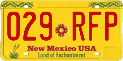 NM license plate 029RFP