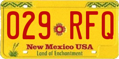 NM license plate 029RFQ