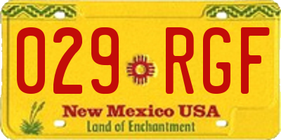 NM license plate 029RGF