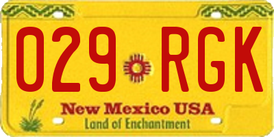 NM license plate 029RGK