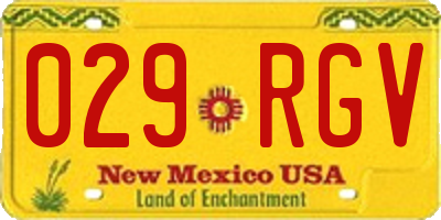 NM license plate 029RGV