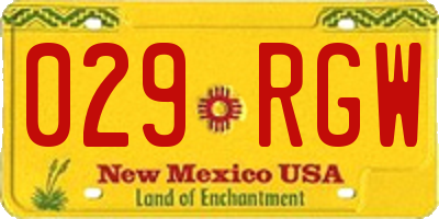 NM license plate 029RGW