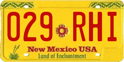 NM license plate 029RHI