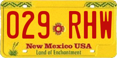 NM license plate 029RHW