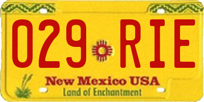 NM license plate 029RIE