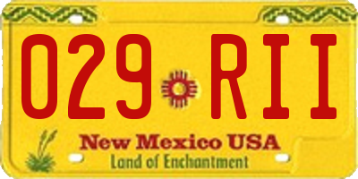 NM license plate 029RII