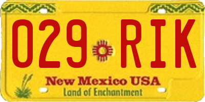 NM license plate 029RIK