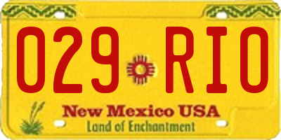 NM license plate 029RIO