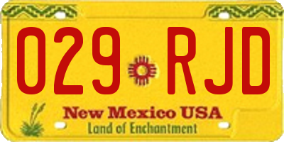 NM license plate 029RJD