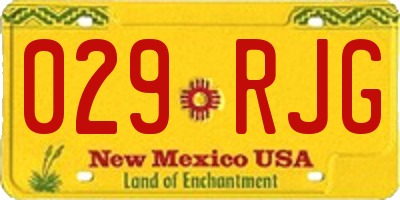 NM license plate 029RJG