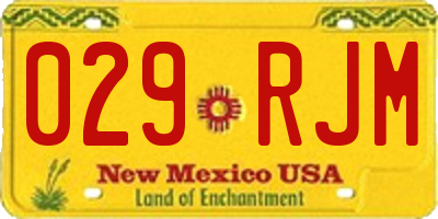 NM license plate 029RJM