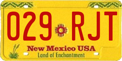NM license plate 029RJT