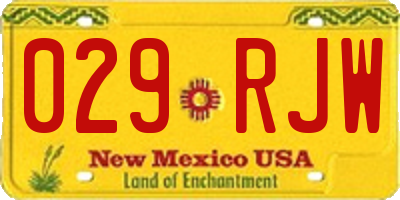 NM license plate 029RJW