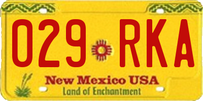 NM license plate 029RKA