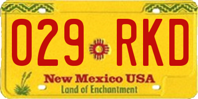 NM license plate 029RKD
