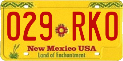 NM license plate 029RKO