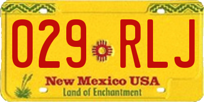 NM license plate 029RLJ