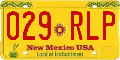 NM license plate 029RLP