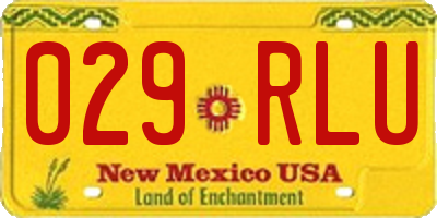 NM license plate 029RLU