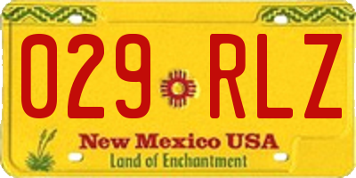 NM license plate 029RLZ