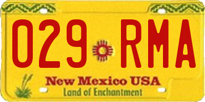 NM license plate 029RMA