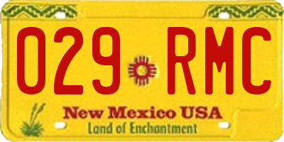 NM license plate 029RMC
