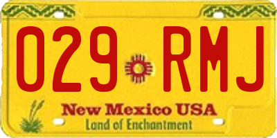 NM license plate 029RMJ