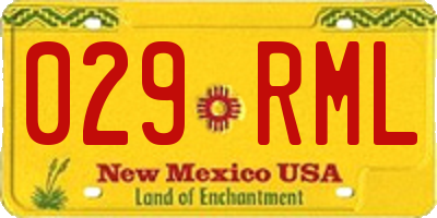 NM license plate 029RML