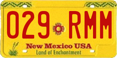 NM license plate 029RMM