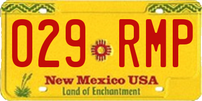 NM license plate 029RMP