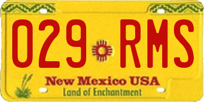 NM license plate 029RMS