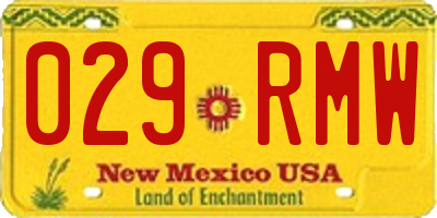 NM license plate 029RMW