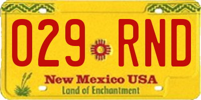 NM license plate 029RND