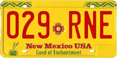 NM license plate 029RNE