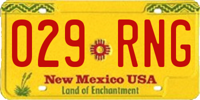 NM license plate 029RNG
